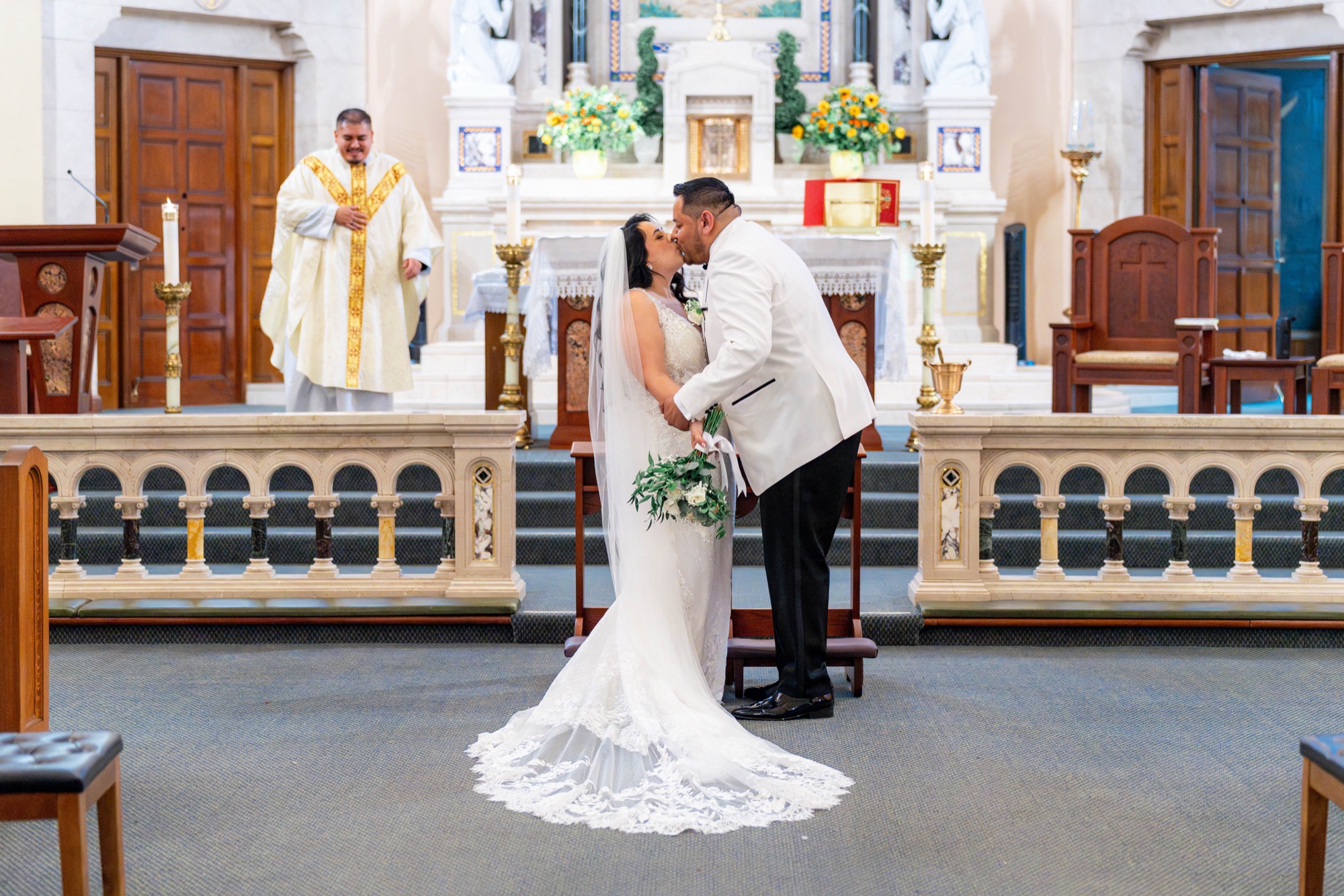 St. Vincent de Paul Church & Robledo Barn wedding photo